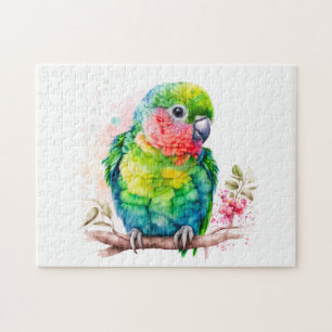Groene papegaai - Schattigee Baby Bird Legpuzzel