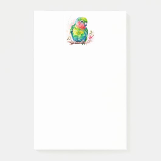 Groene papegaai - Schattigee Baby Bird Post-it® Notes (Voorkant)