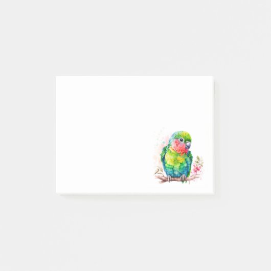 Groene papegaai - Schattigee Baby Bird Post-it® Notes (Voorkant)
