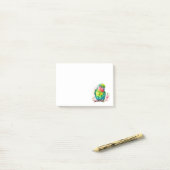 Groene papegaai - Schattigee Baby Bird Post-it® Notes (Op bureau)