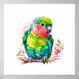 Groene papegaai - Schattigee Baby Bird Poster