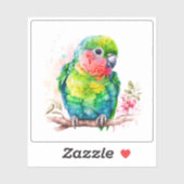 Groene papegaai - Schattigee Baby Bird Sticker (Vel)