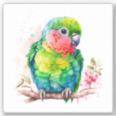 Groene papegaai - Schattigee Baby Bird Sticker (Voorkant)