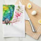 Groene papegaai - Schattigee Baby Bird Theedoek (Quarter Fold)