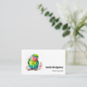 Groene papegaai - Schattigee Baby Bird Visitekaartje (Staand voorkant)
