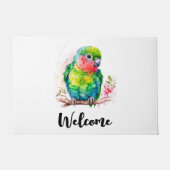 Groene papegaai - Schattigee Baby Bird Welkom Deurmat (Voorkant)
