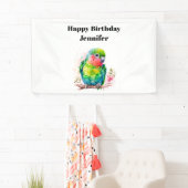 Groene papegaai - Schattigee Baby Vogelverjaardag Spandoek (Insitu)