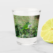 Groene papegaai shot glas (Voorkant)