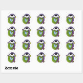 Groene papegaai Sticker, rond Ronde Sticker (Vel)