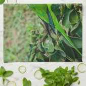 Groene papegaai theedoek (Gevouwen)