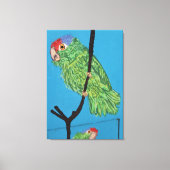 Groene papegaai verpakt canvas (Voorkant)