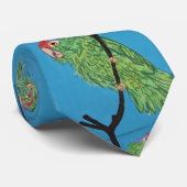 Groene papegaaien blauw stropdas (Opgerold)
