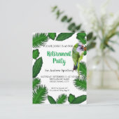 Groene papegaaien en palmbladeren — Uittredingsuit Briefkaart (Staand voorkant)