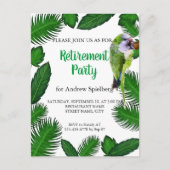 Groene papegaaien en palmbladeren — Uittredingsuit Briefkaart (Voorkant)