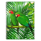 Groene papegaaien in een Oerwoud-instelling Notitieboek (Voorkant)