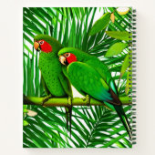 Groene papegaaien in een Oerwoud-instelling Notitieboek (Achterkant)