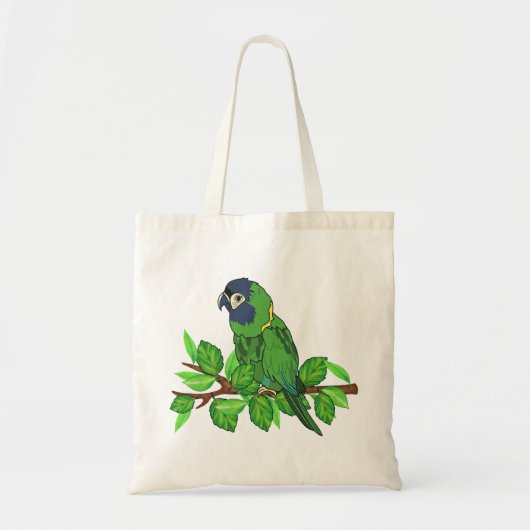 Groene papegaaien op de natuur tote bag (Voorkant)