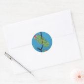 groene papegaaimelaar ronde sticker (Envelop)