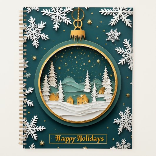 🎁Groene Papier Kunst Kerst Ornament Planner (Voorkant)
