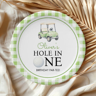 Groene papieren borden voor golf hole in one verja bordje