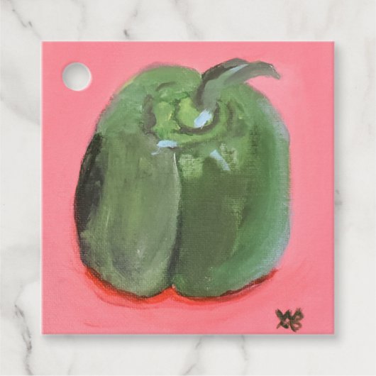 Groene Paprika Bedankjes Labels (Voorkant)