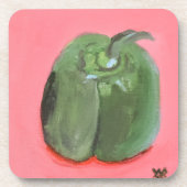 Groene Paprika Bier Onderzetter (Voorkant)