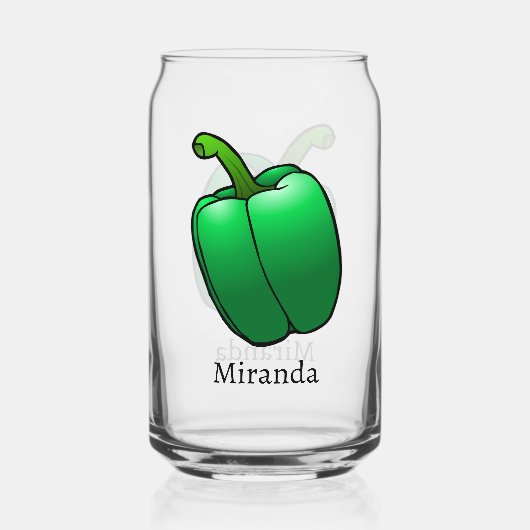 Groene Paprika Blikvorm Glas (Achterkant)