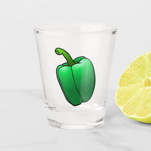 Groene Paprika Shot Glas (Voorkant)