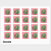 Groene Paprika Vierkante Sticker (Vel)