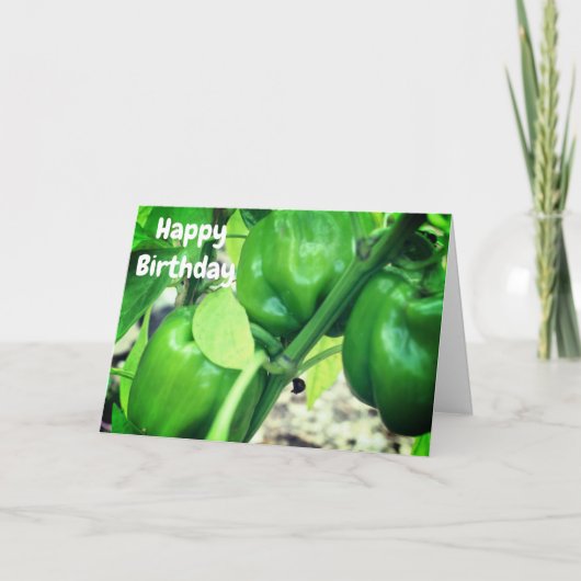 Groene paprika's op de Natuur van de wijnstok Kaart (Voorkant)