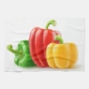 Groene paprika's theedoek