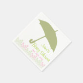 Groene paraplu Baby shower servetten (Hoek)
