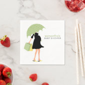 Groene paraplu mama Baby shower Servetten (Insitu)