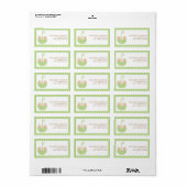 Groene Paraplu Twins Baby shower Etiket (Full Sheet)