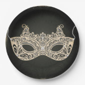 Groene parel maskerade masker zoete 16 feest papieren bordje (Voorkant)