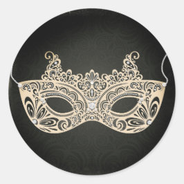 Groene Parel Masquerade Masker Zoete 16 Feest Ronde Sticker