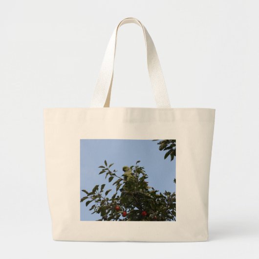 Groene parkiet grote tote bag (Voorkant)
