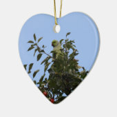 Groene parkiet keramisch ornament (Links)