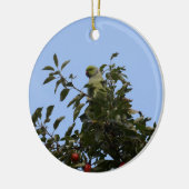 Groene parkiet keramisch ornament (Links)