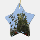 Groene parkiet keramisch ornament (Links)