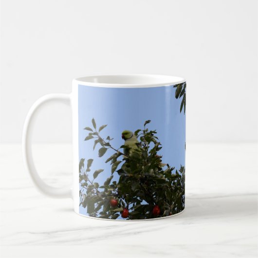 Groene parkiet koffiemok (Links)