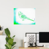 Groene Parkiet Portret Poster (Thuiskantoor)