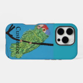 groene parrot iphone case hoesje (Achterkant horizontaal)