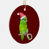 Groene parrotlet kerststijl keramisch ornament (Rechts)