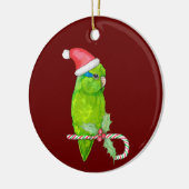 Groene parrotlet kerststijl keramisch ornament (Links)