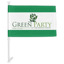 Groene partij auto vlag met oude Logo