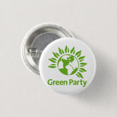 Groene Partij Ronde Button 3,2 Cm (Voorkant /achterkant)