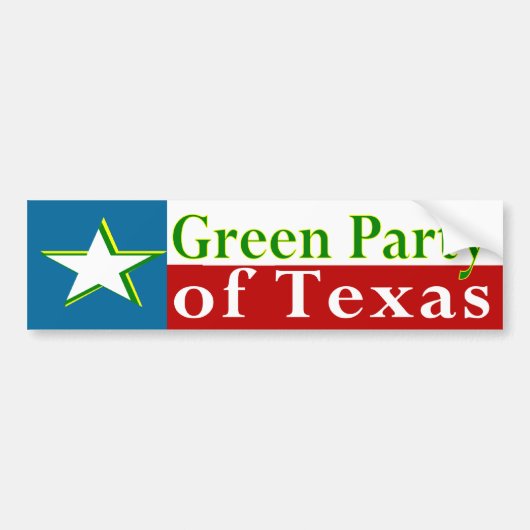 Groene Partij van Texas bumpersticker (Voorkant)