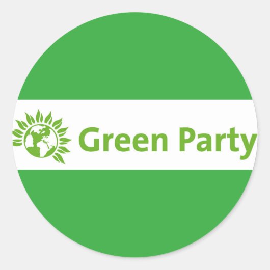 Groene Partij Verenigd Koninkrijk Logo Ronde Sticker (Voorkant)