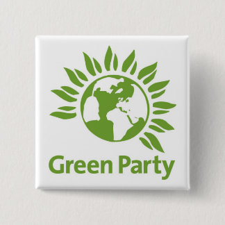 Groene Partij Vierkante Button 5,1 Cm
